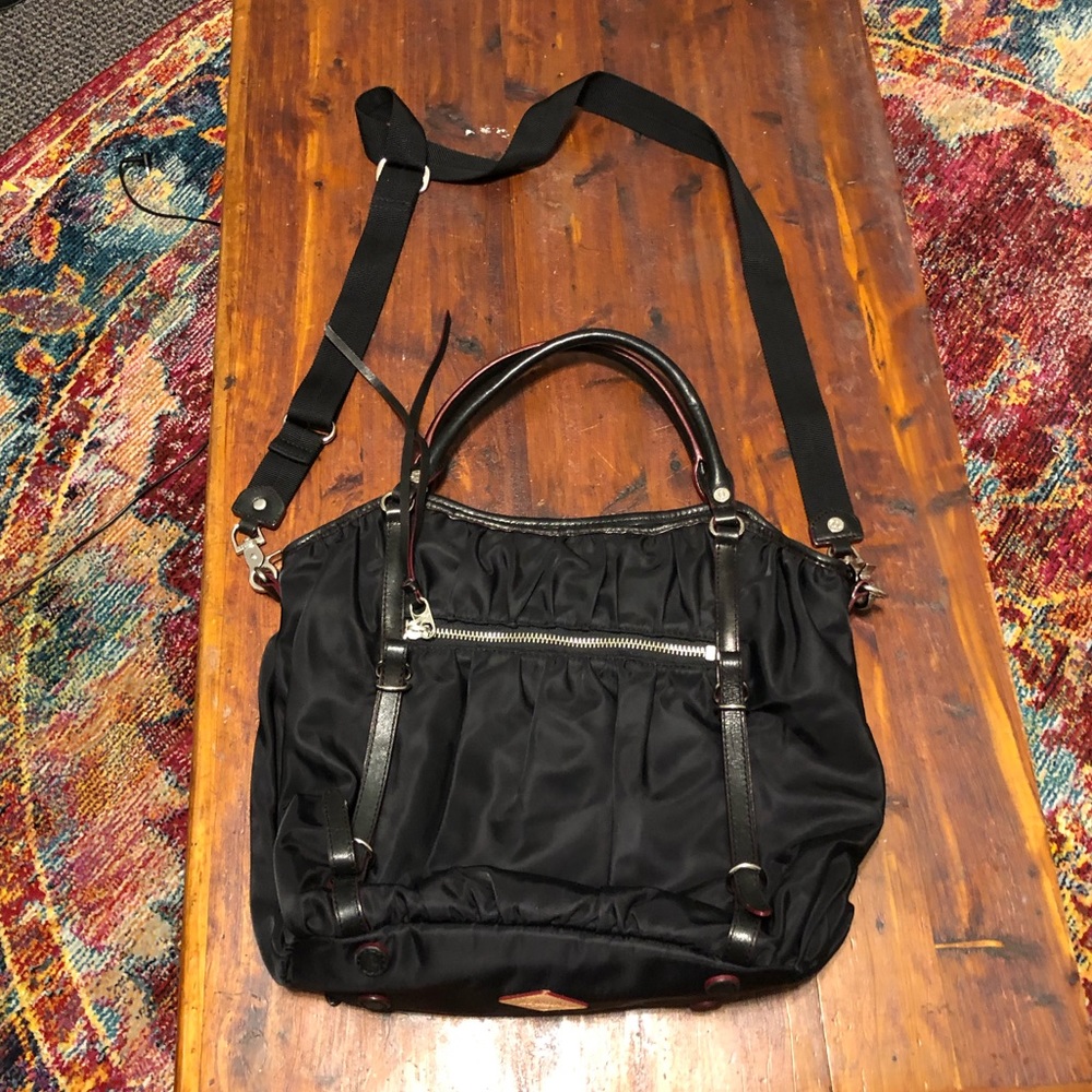 MZ Wallace Bianca Bedford Black Nylon Shoulder Bag